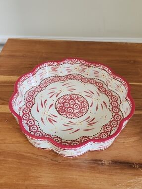 Temp-tations Ovenware Old World Red 10" Quiche Dish